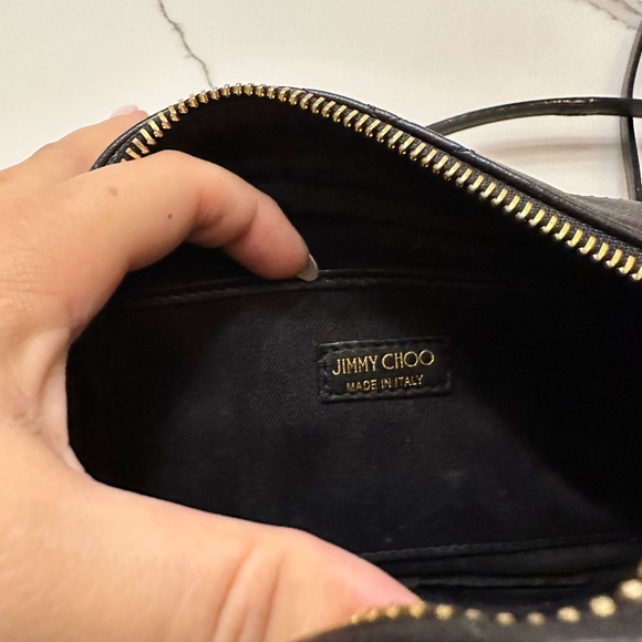 Jimmy Choo black lamb skin crossbody bag with champagne hardware - Picture 10 of 12